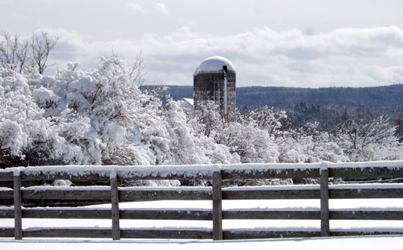 silo in snow